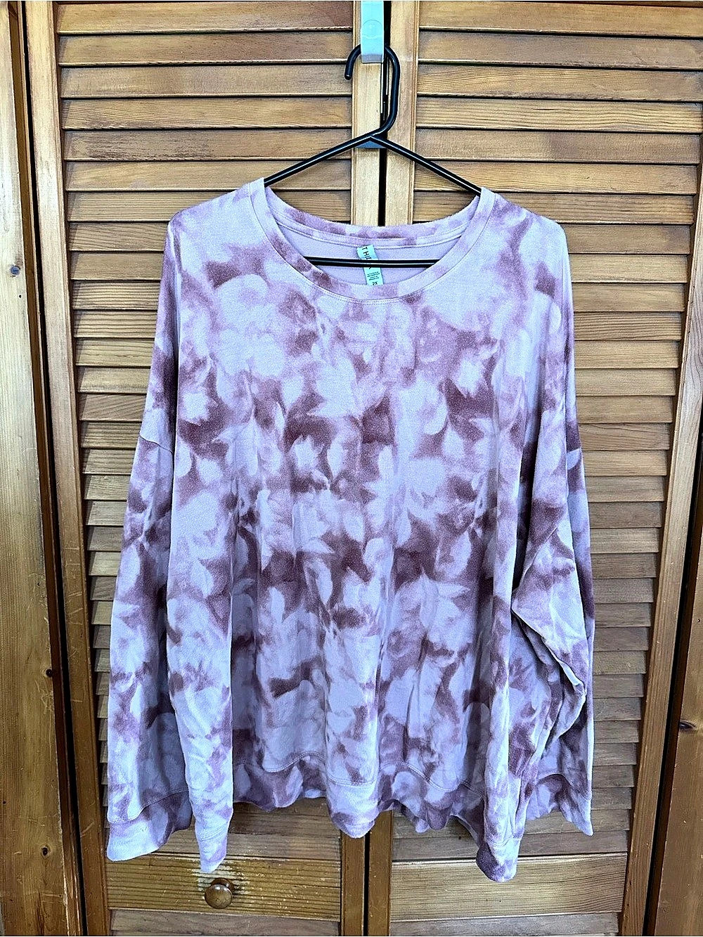 Athleta Sundown Sweatshirt Tie-Dye Long Sleeve Top Pink & Purple 2X